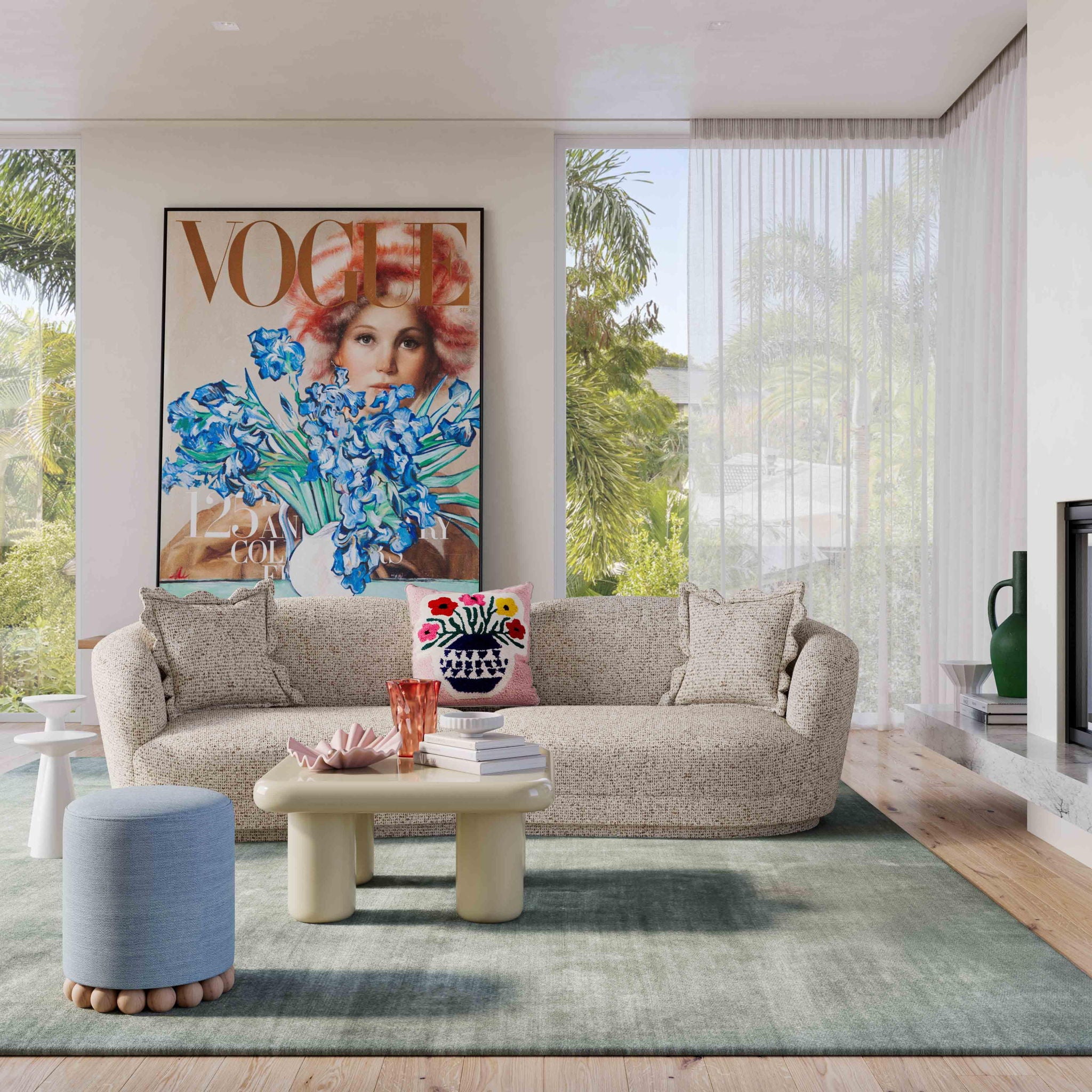 Marion - Textured Boucle Sectional - Two-Tone - Urban Living Furniture (Los Angeles, CA)