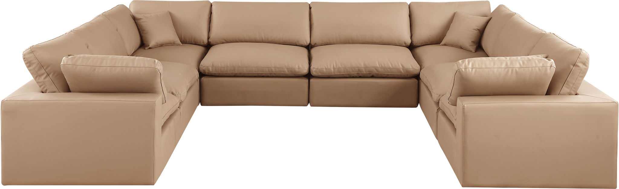 Comfy - 8 Piece Faux Leather Modular Sectional - Tan - Urban Living Furniture (Los Angeles, CA)