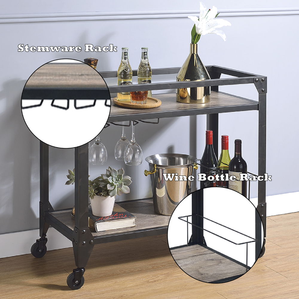 Jorgensen - Serving Cart - Rustic Oak & Charcoal - Urban Living Furniture (Los Angeles, CA)