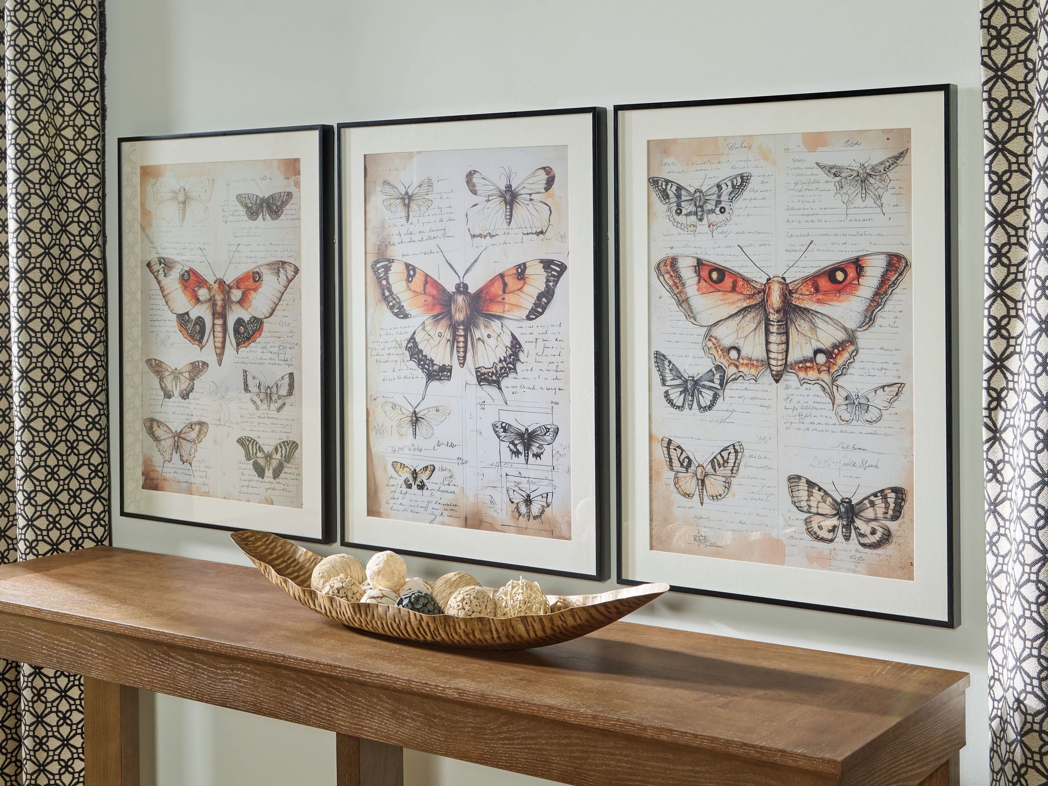 Jossletts - Orange / Black / Ivory - Wall Art Set (Set of 3) - Urban Living Furniture (Los Angeles, CA)