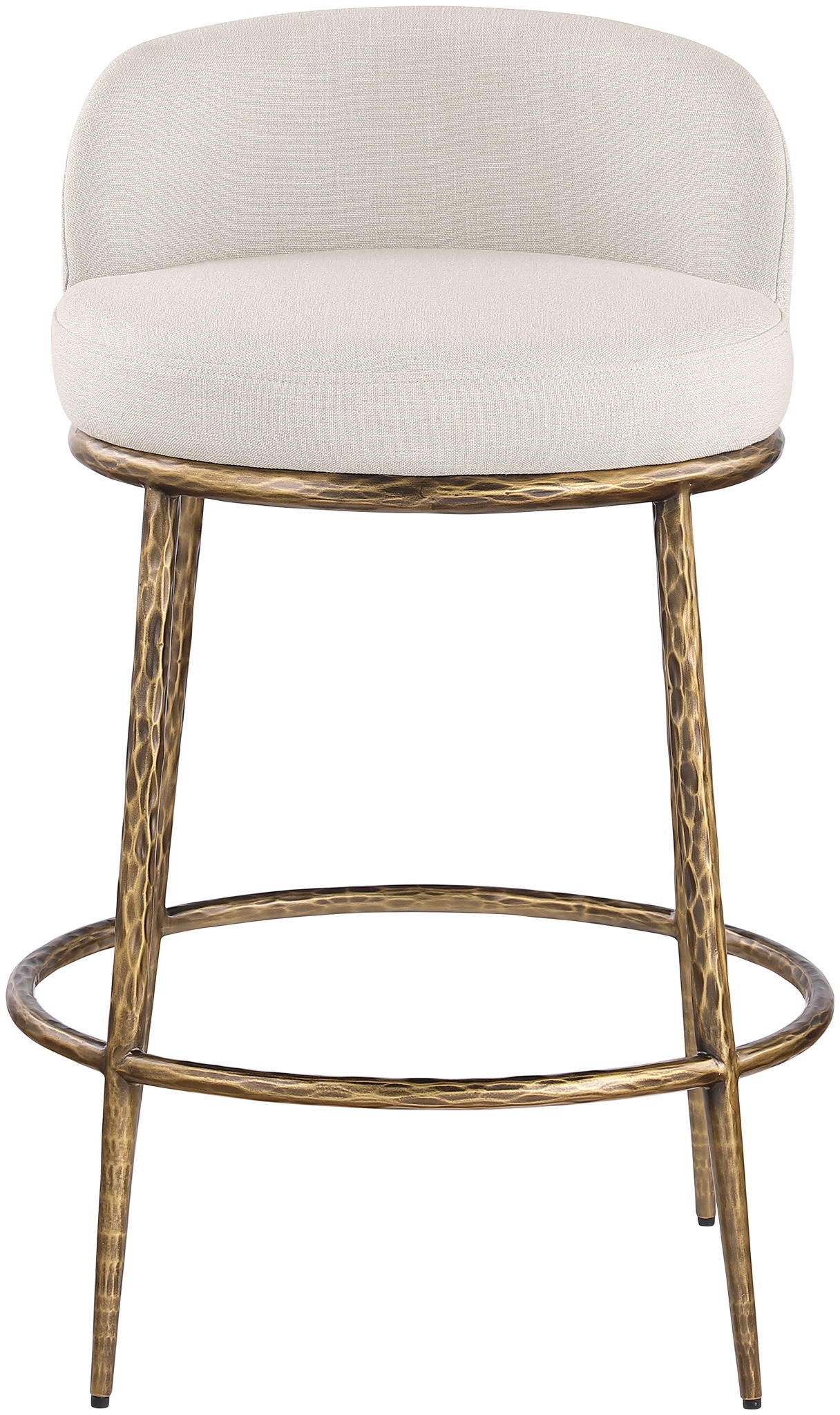 Ferro - Upholstered Counter Stool With Brushed Gold Base