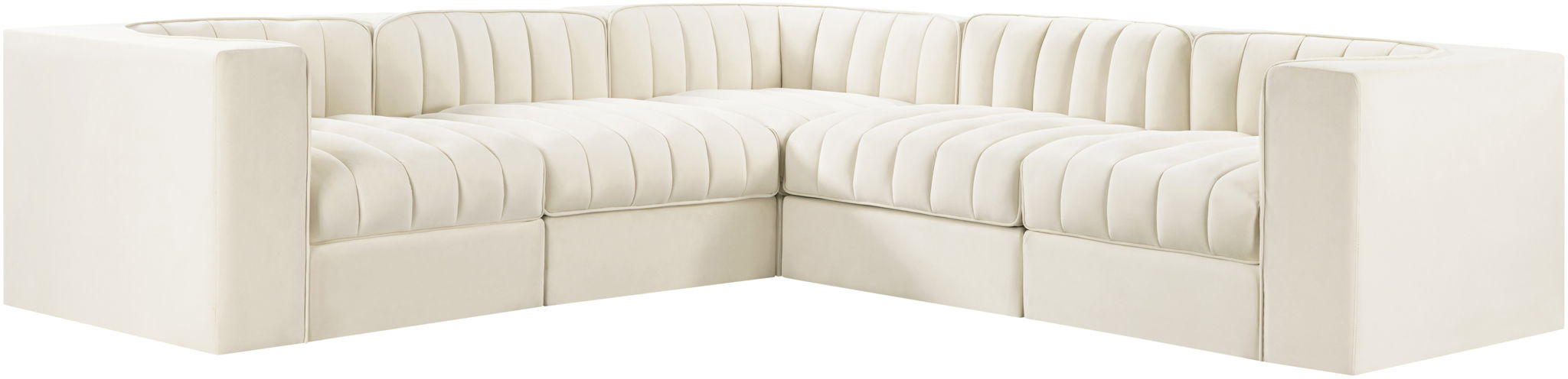 Rummi - Symmetrical Velvet Performance Fabric Upholstered 5 Piece Modular Sectional - Urban Living Furniture (Los Angeles, CA)
