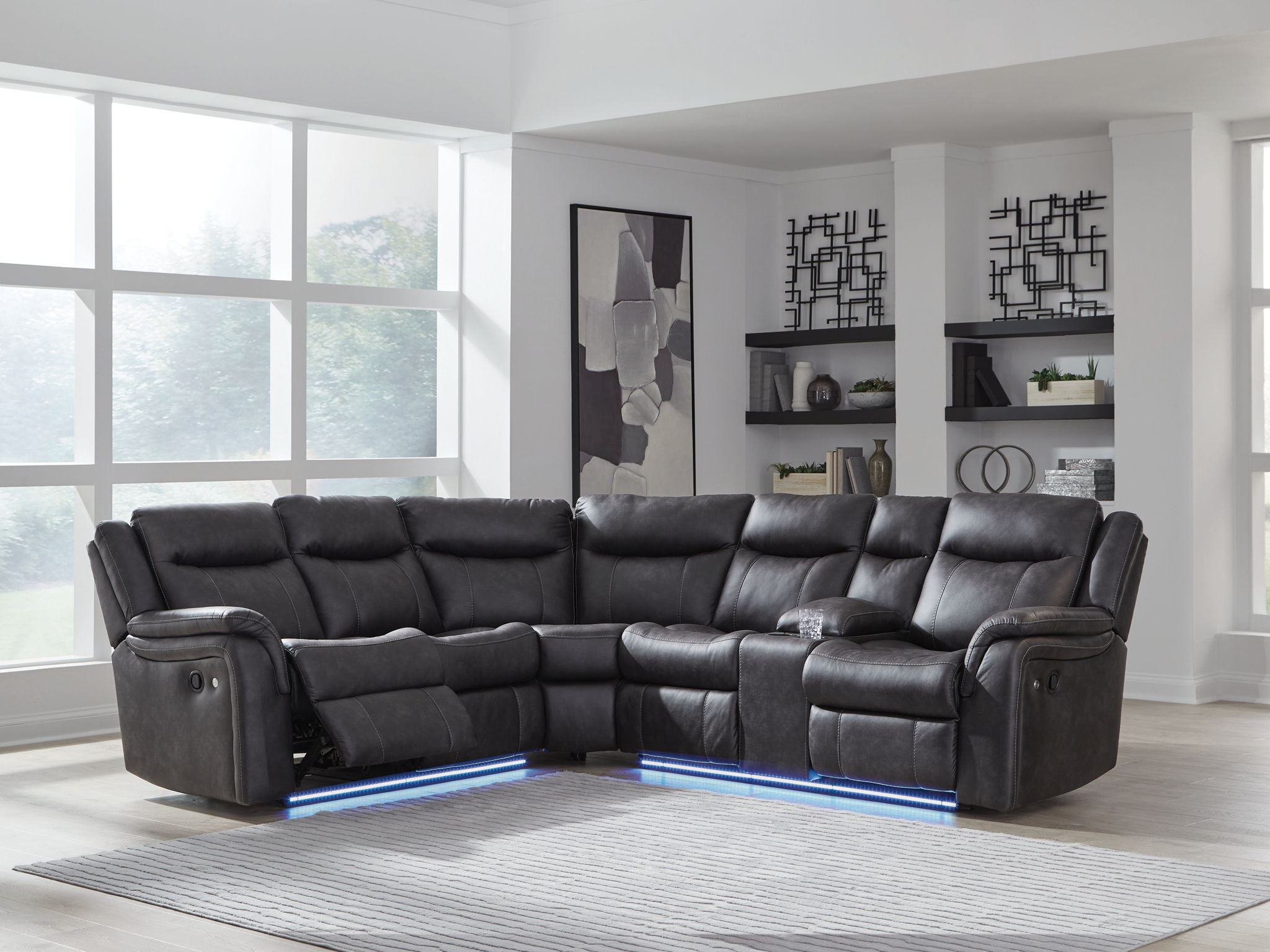 Sultan Meadow - Carbon - 2-Piece Reclining Sectional - Urban Living Furniture (Los Angeles, CA)