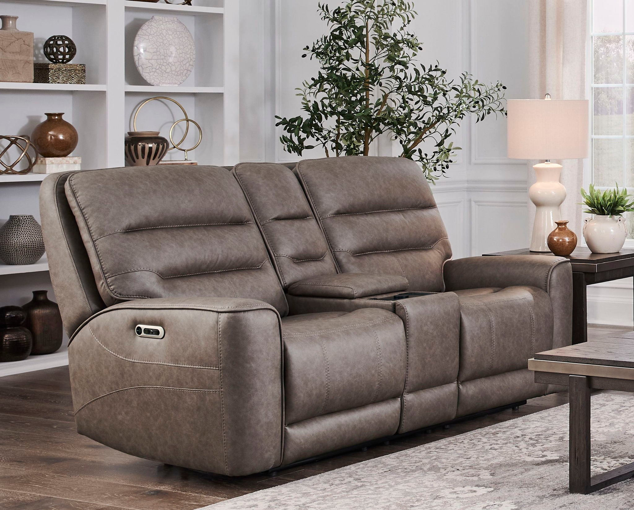 Lawson - Power Zero Gravity Tilt Console Loveseat P2 - Sydney Brunette - Urban Living Furniture (Los Angeles, CA)