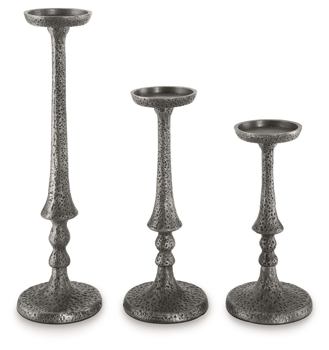 Eravell - Pewter Finish - Candle Holder Set (Set of 3) - Urban Living Furniture (Los Angeles, CA)