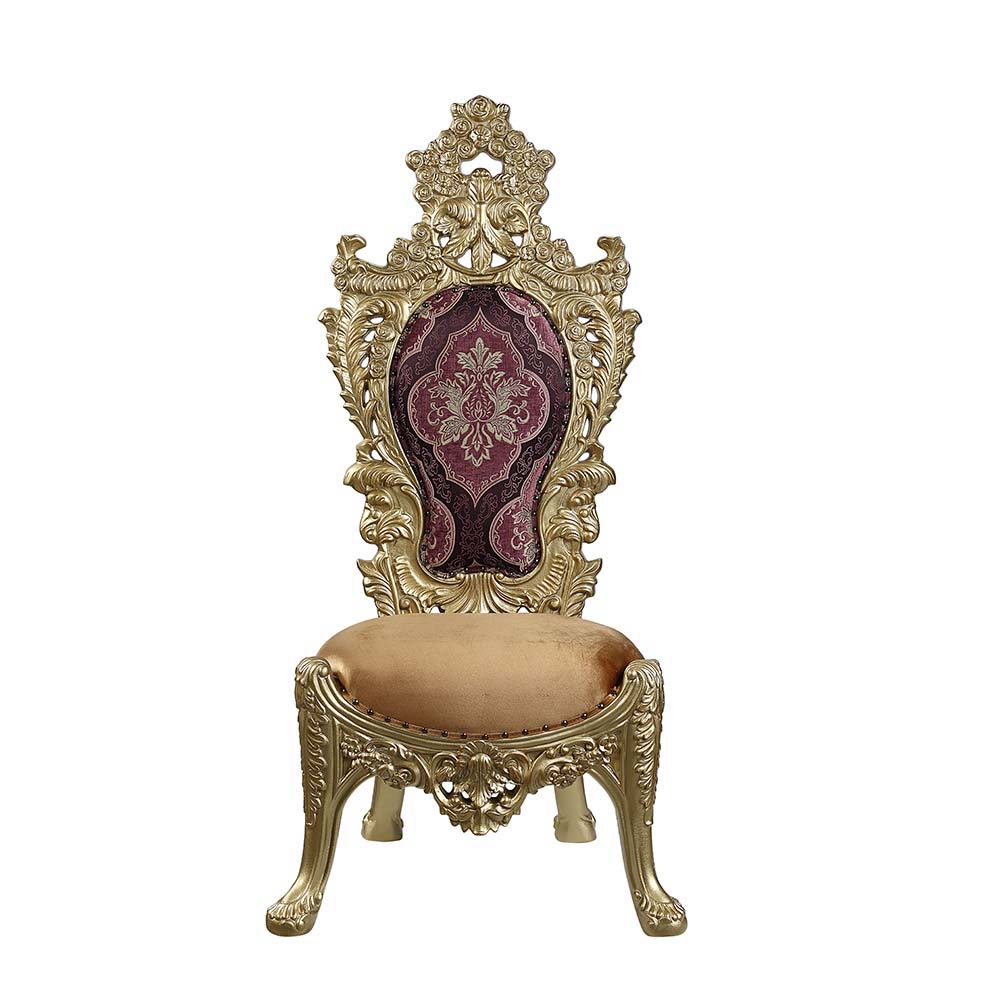 Bernadette - Side Chair (Set of 2) - Pattern Fabric & Gold Finish - Urban Living Furniture (Los Angeles, CA)