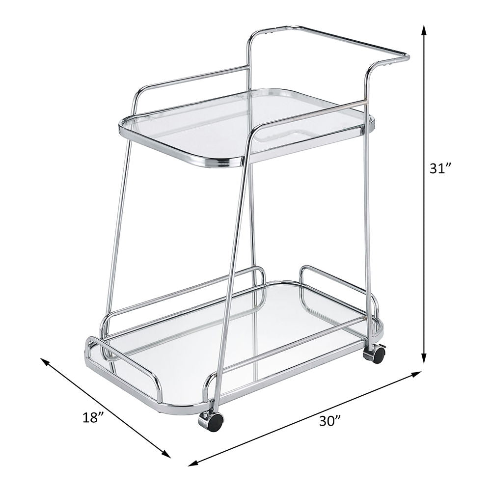 Aegis - Serving Cart - Clear Glass & Chrome - Urban Living Furniture (Los Angeles, CA)