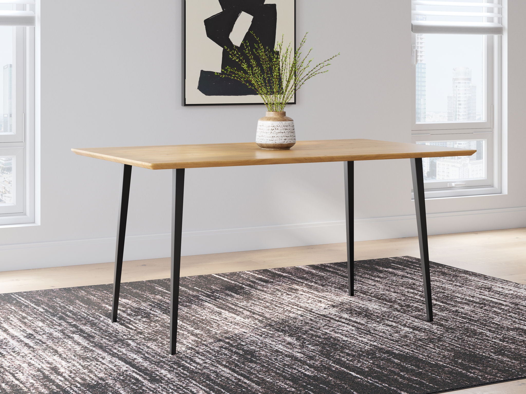 Gretlynn - Black / Natural - Rectangular Dining Room Table - Urban Living Furniture (Los Angeles, CA)