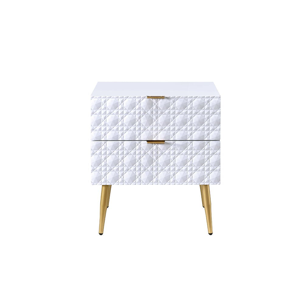 Maisey II - Nightstand - White & Gold - Urban Living Furniture (Los Angeles, CA)