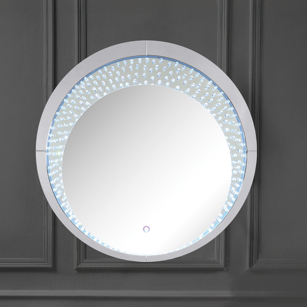 Nysa - 39" Accent Mirror With LED - Mirrored & Faux Crystals - Urban Living Furniture (Los Angeles, CA)