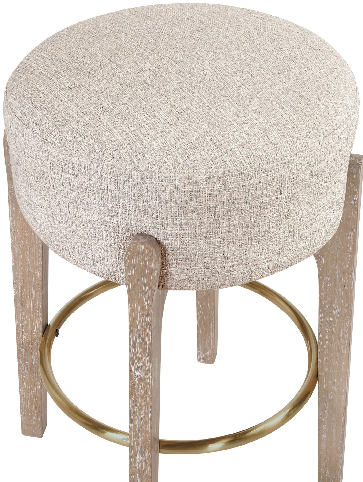 Torino - Backless Counter Stool With Brushed Natural Base (Set of 2)