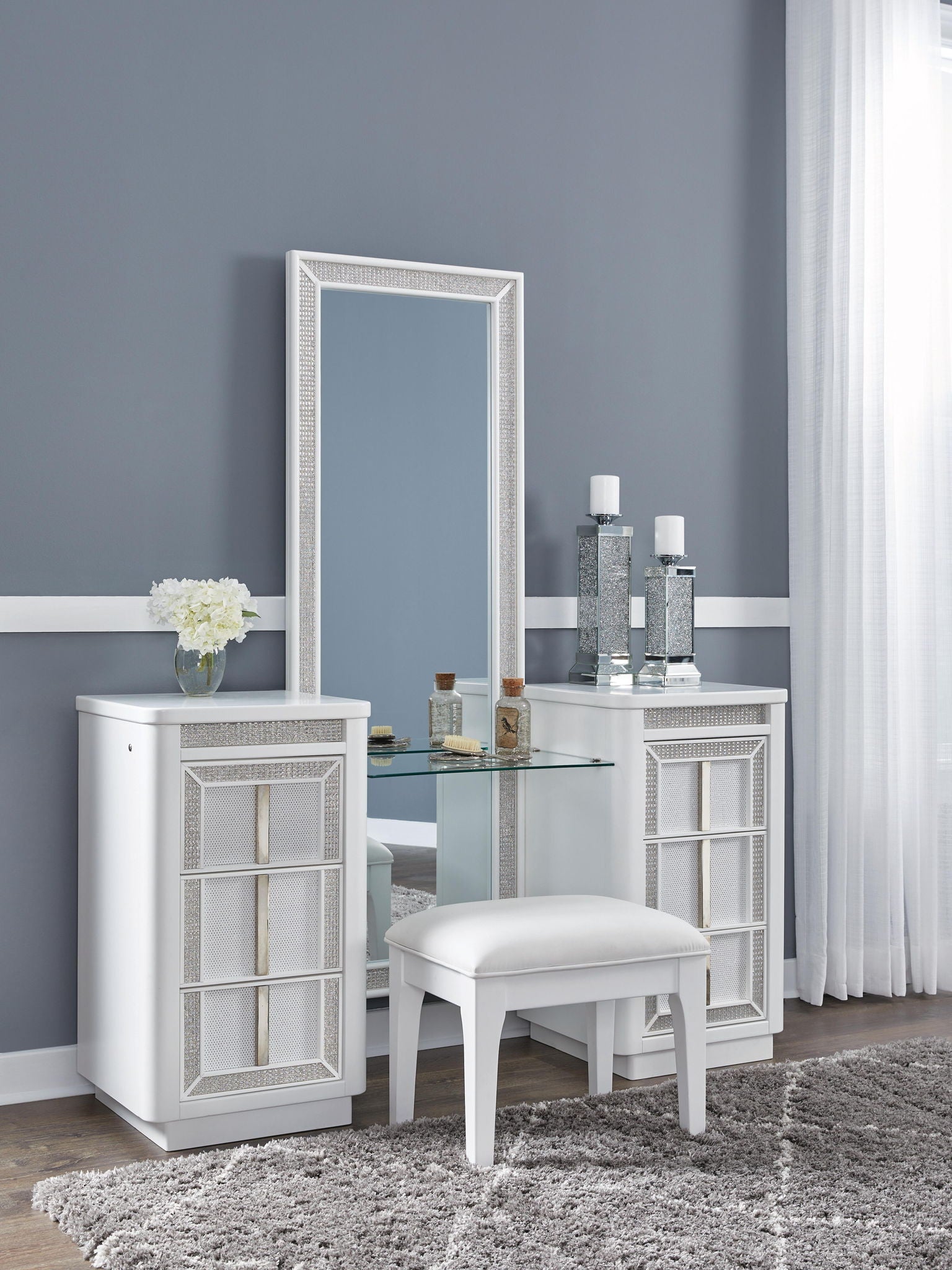 Chalanna - Vanity With Mirror - White - Urban Living Furniture (Los Angeles, CA)