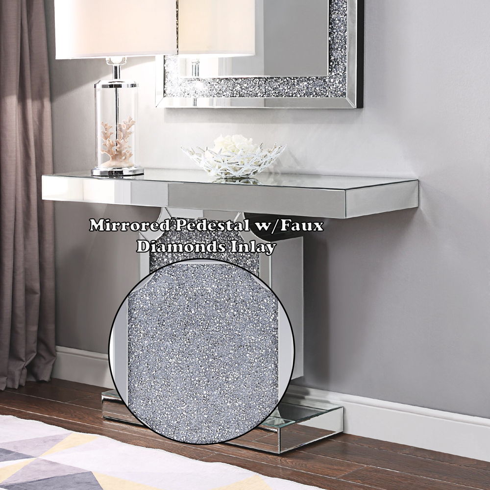 Noralie - Console Table - Mirrored & Faux Diamonds - Urban Living Furniture (Los Angeles, CA)