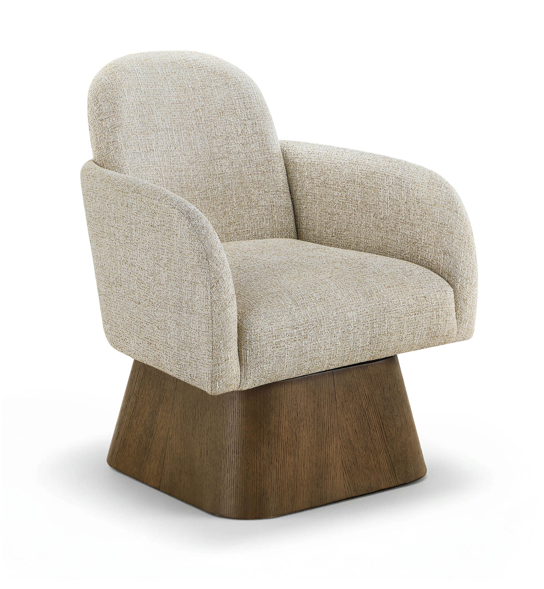 Marlowe - Linen Textured Fabric Upholstered Swivel Accent Chair - Stained Brown - Urban Living Furniture (Los Angeles, CA)