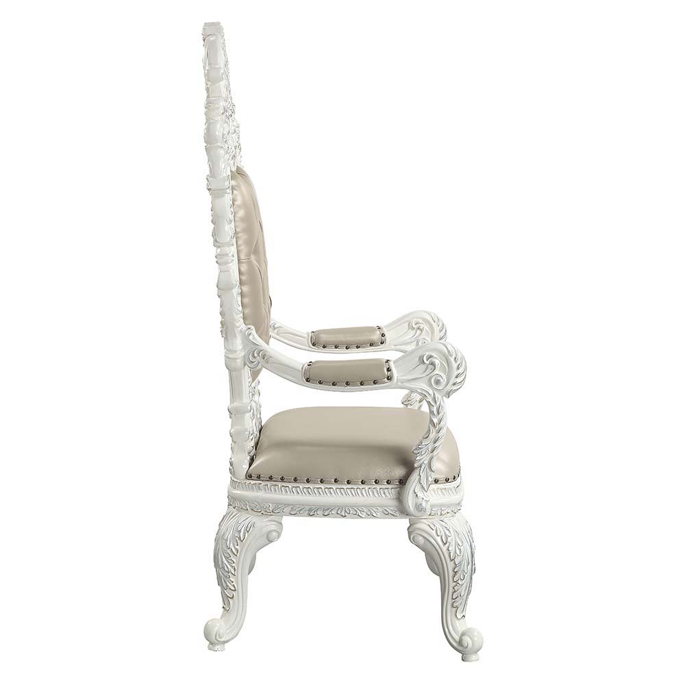Vanaheim - Arm Chair (Set of 2) - Beige Synthetic Leather & Antique White - Urban Living Furniture (Los Angeles, CA)