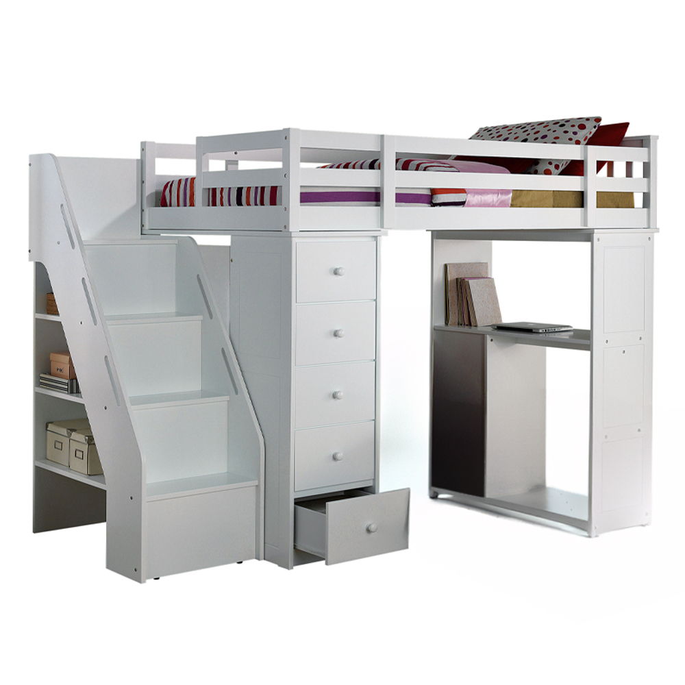 Freya - Twin Loft Bed With Storage - White - Urban Living Furniture (Los Angeles, CA)