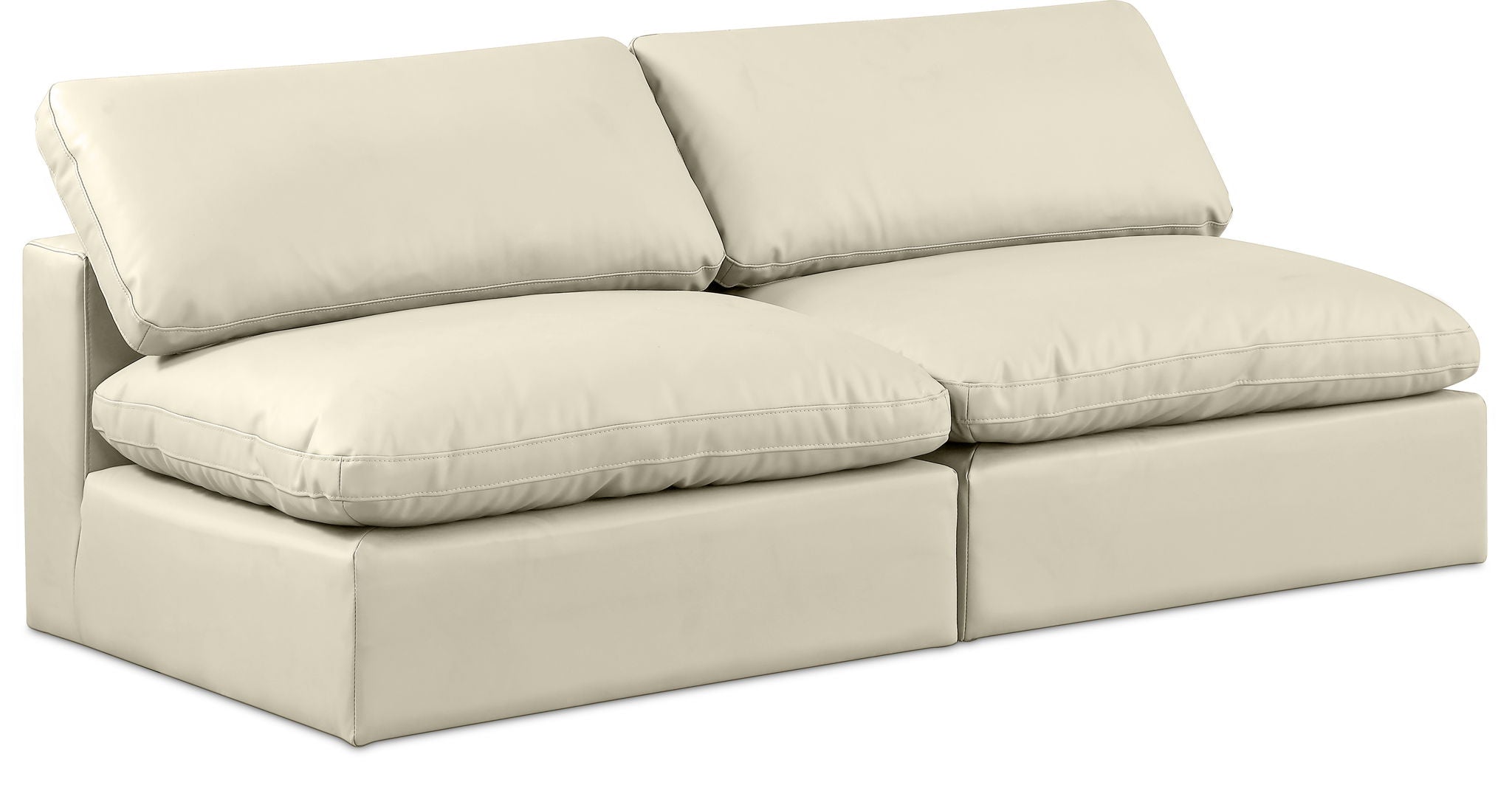 Comfy - Faux Leather Modular Armless Sofa 2 Seats - Urban Living Furniture (Los Angeles, CA)