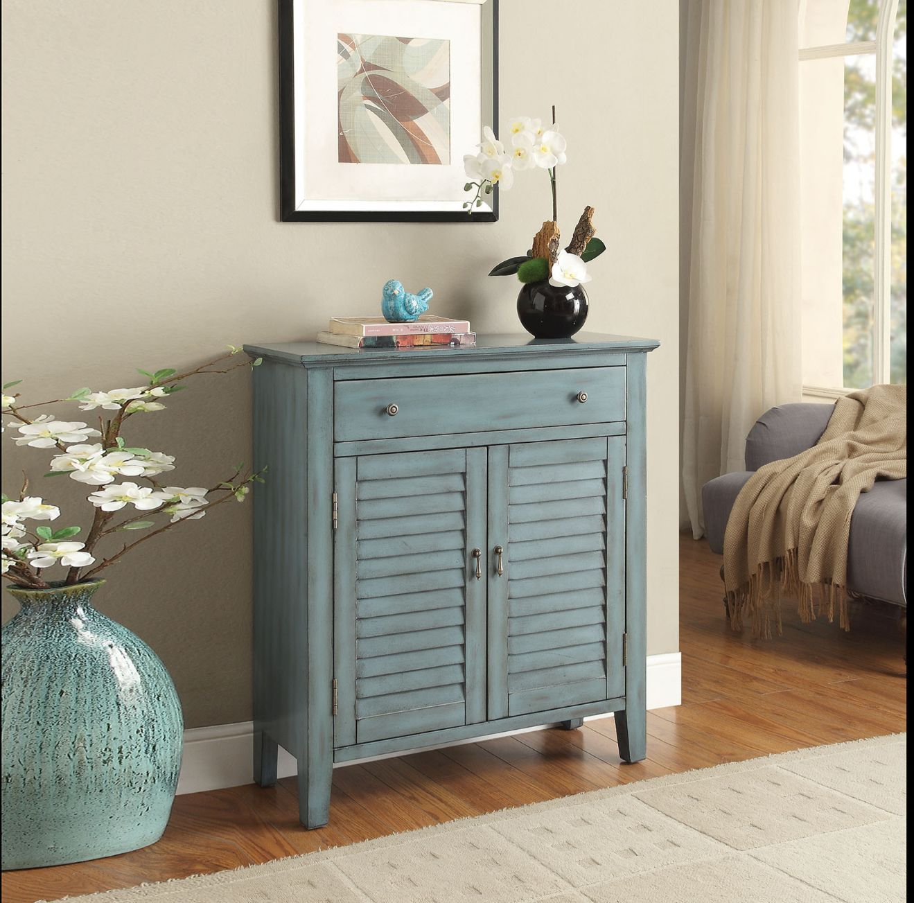 Winchell - Console Cabinet - Antique Blue - Urban Living Furniture (Los Angeles, CA)