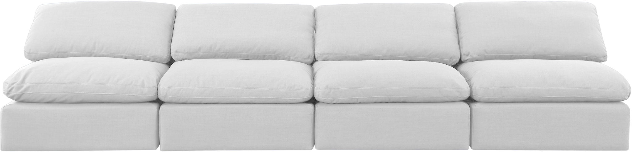 Indulge - Linen 4 Piece Modular Armless Sofa - White - Urban Living Furniture (Los Angeles, CA)