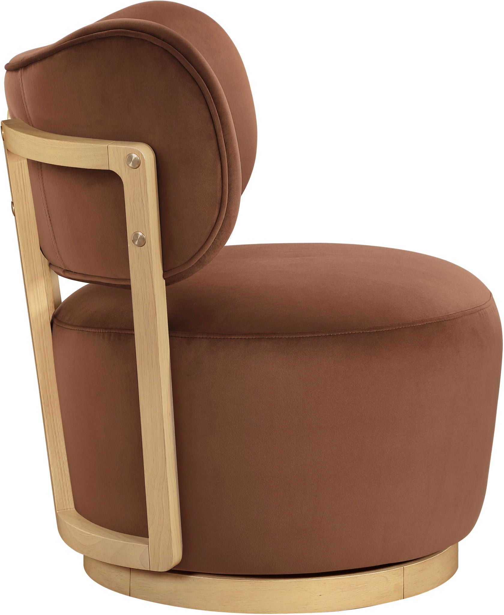 Elara - Velvet Upholstered Swivel Accent Chair - Stained Natural - Urban Living Furniture (Los Angeles, CA)
