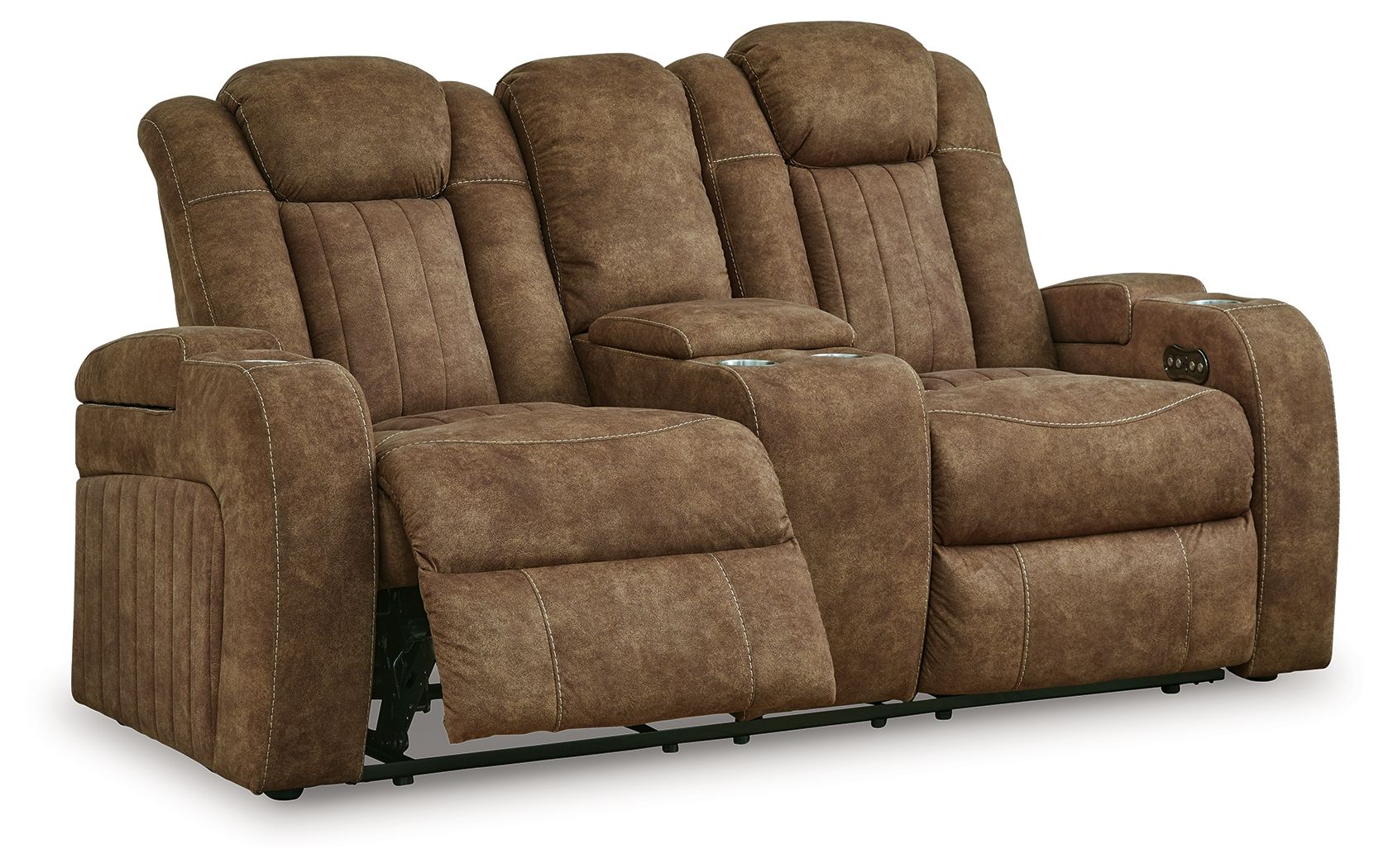 Wolfridge - Brindle - Power Reclining Loveseat With Console /Adj Hdrst - Urban Living Furniture (Los Angeles, CA)