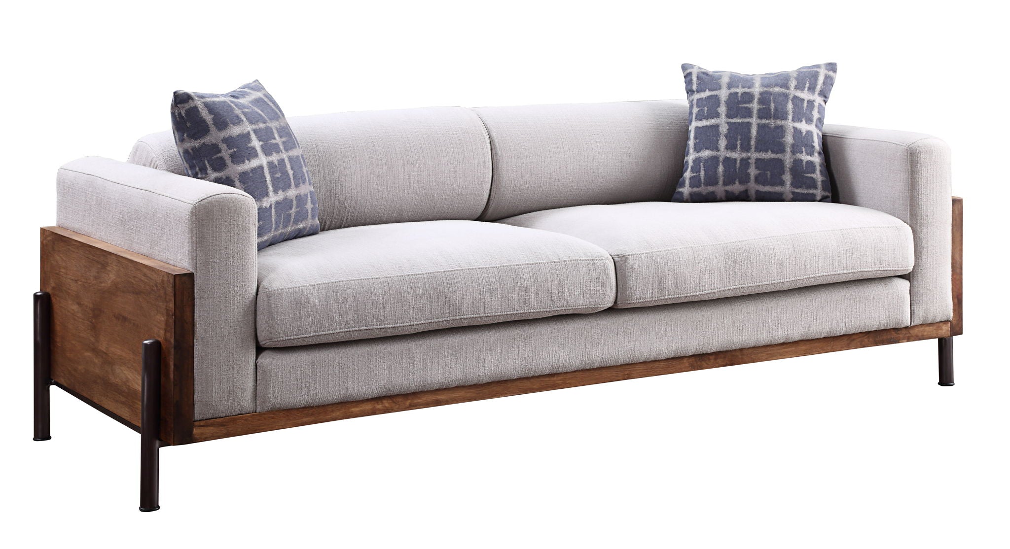 Pelton - Sofa With 2 Pillows - Fabric & Walnut - Urban Living Furniture (Los Angeles, CA)