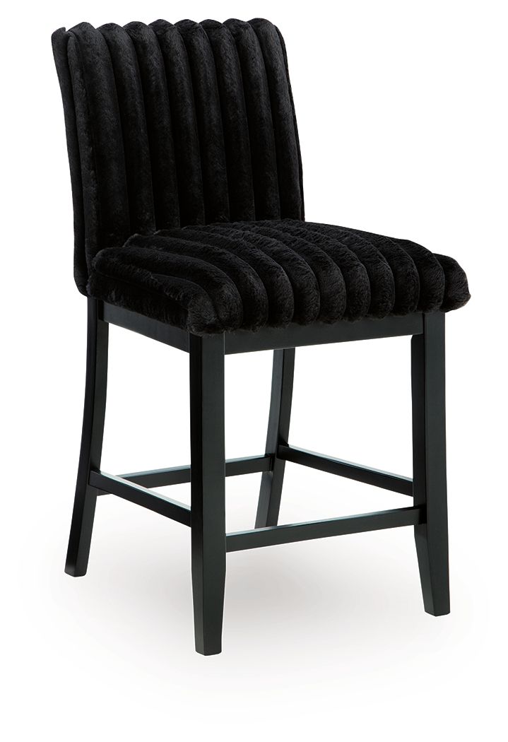 Mervannie - Upholstered Barstool (Set of 2) - Black - Urban Living Furniture (Los Angeles, CA)