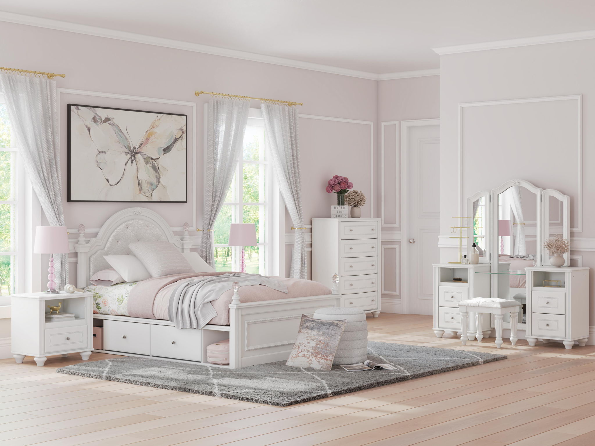 Kozlani - Vanity With Mirror - White - Urban Living Furniture (Los Angeles, CA)
