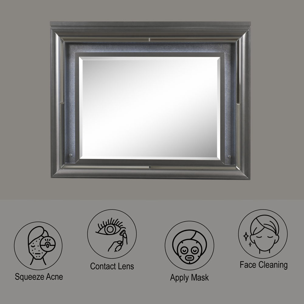 Sawyer - Mirror With LED - Metallic Gray - Urban Living Furniture (Los Angeles, CA)