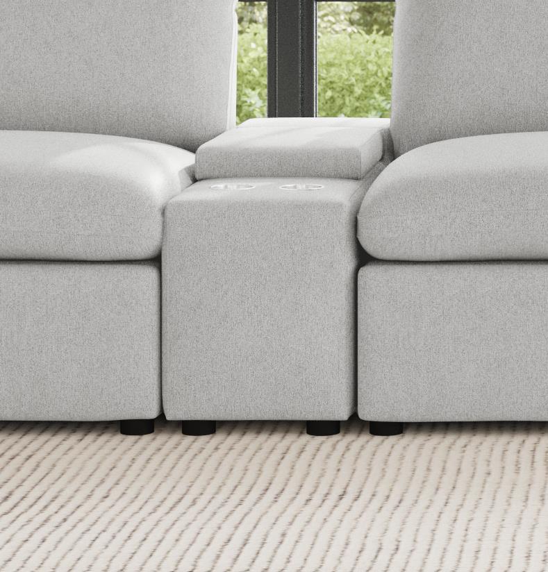 Collins - Upholstered Modular Storage Console - Gray
