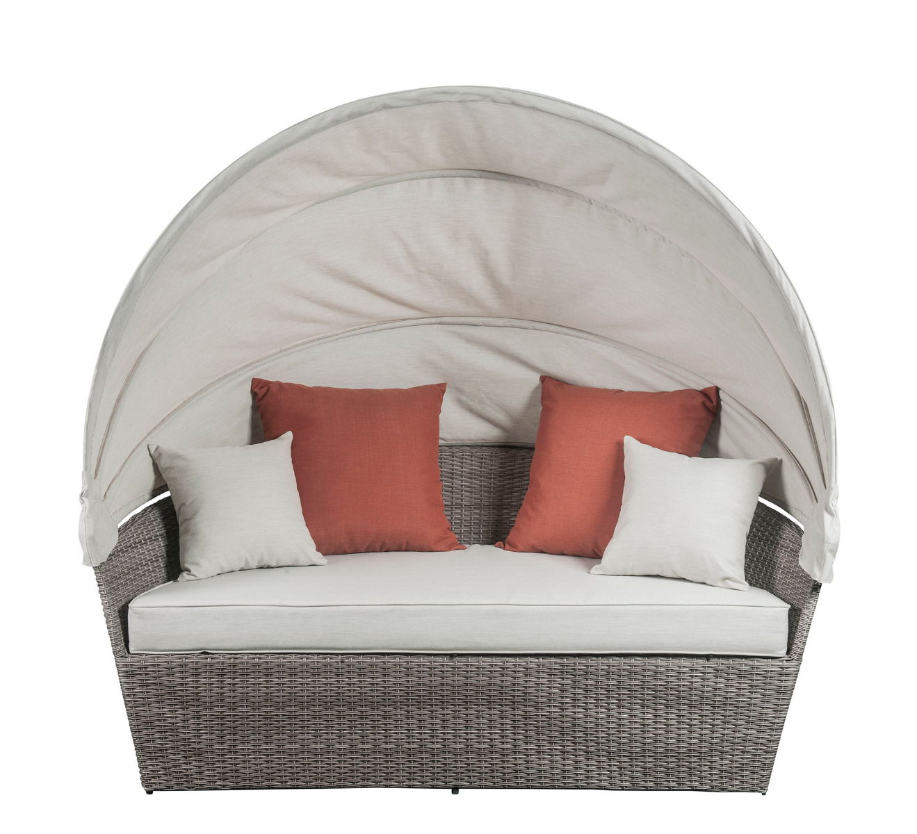 Glynn - Patio Sofa & Ottoman - Beige Fabric & Gray Wicker - Urban Living Furniture (Los Angeles, CA)