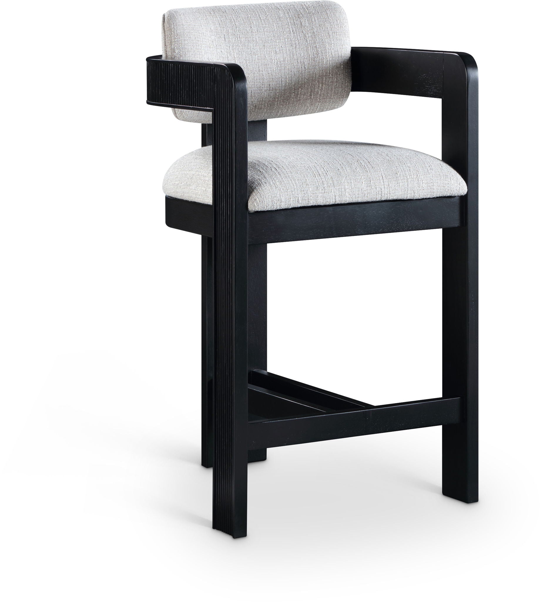 Sacha - Linen Stool With Black Base - Urban Living Furniture (Los Angeles, CA)