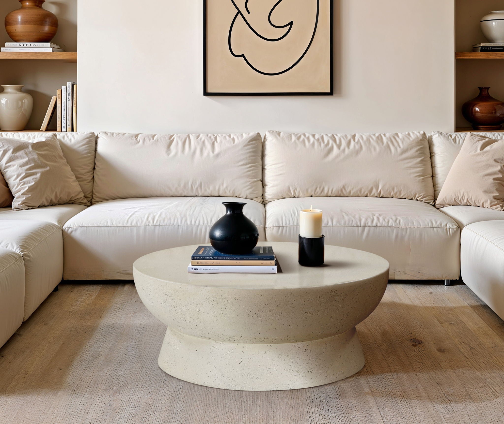 Avaya - Concrete And Fiberglass Indoor / Outdoor Coffee Table - Cream - Urban Living Furniture (Los Angeles, CA)