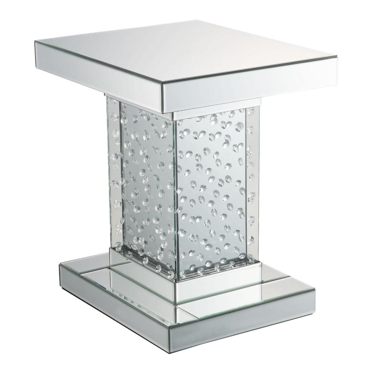Nysa - 20" End Table - Mirrored & Faux Crystals - Urban Living Furniture (Los Angeles, CA)
