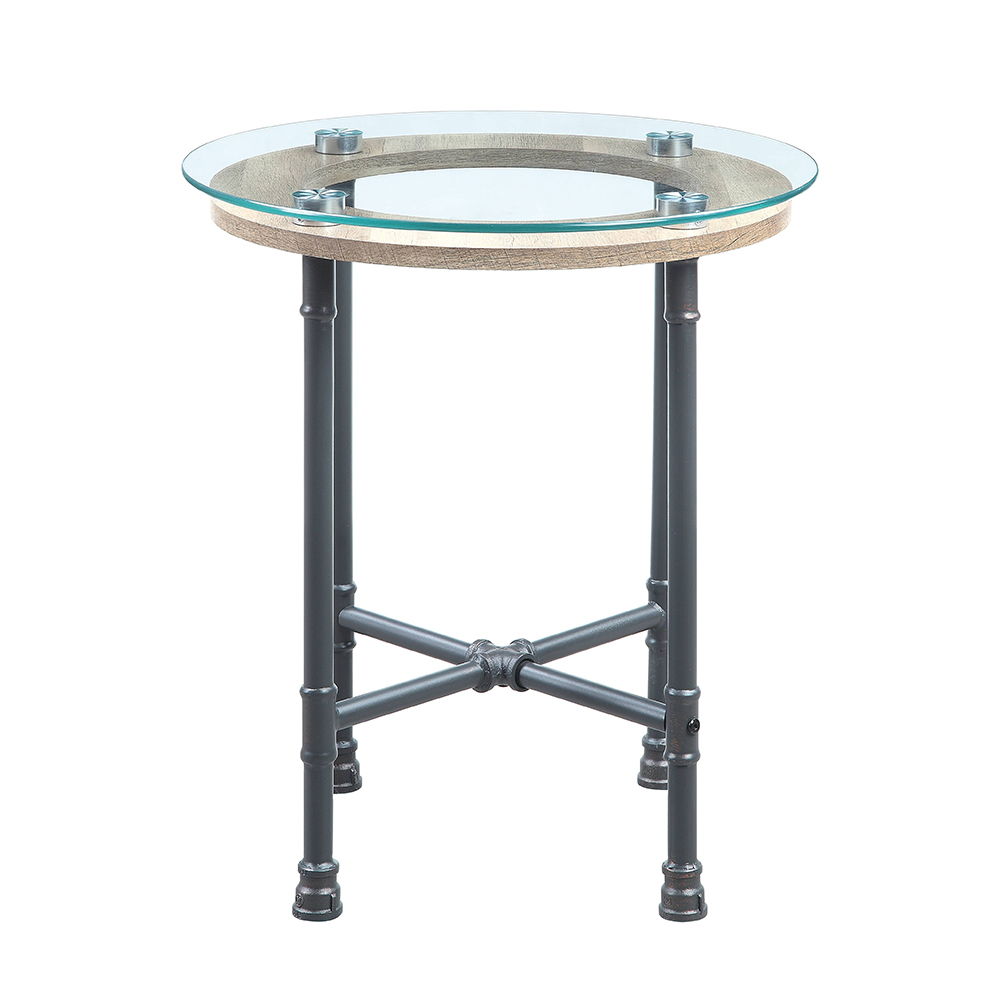 Brantley - End Table - Clear Glass & Sandy Gray - Urban Living Furniture (Los Angeles, CA)