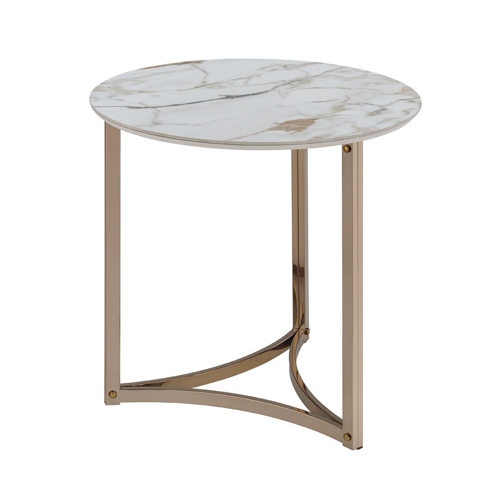 Zaidee - 23.5" End Table - Sintered Stone & Champagne - Urban Living Furniture (Los Angeles, CA)