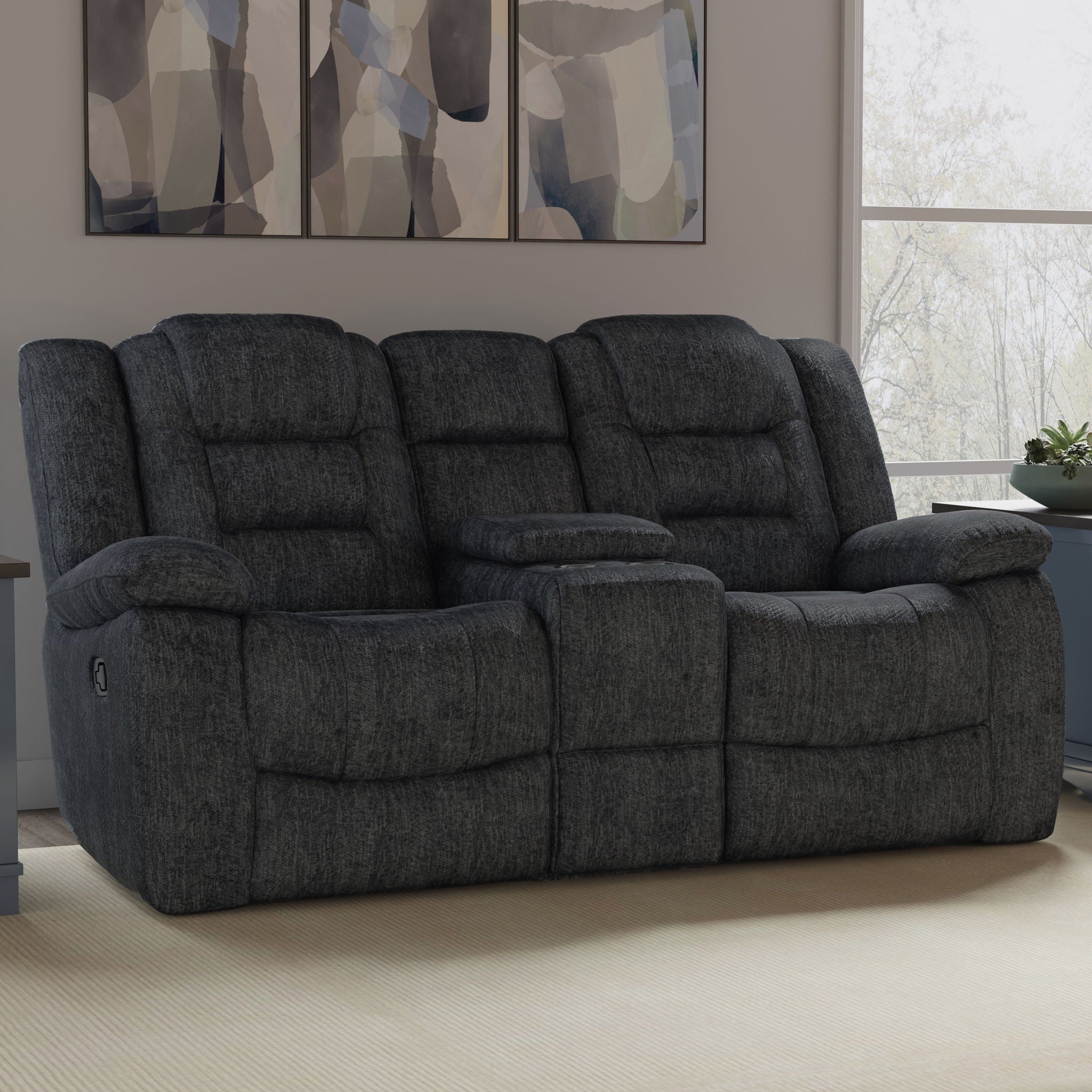 Bolton - Glider Reclining Console Loveseat - Misty Storm - Urban Living Furniture (Los Angeles, CA)