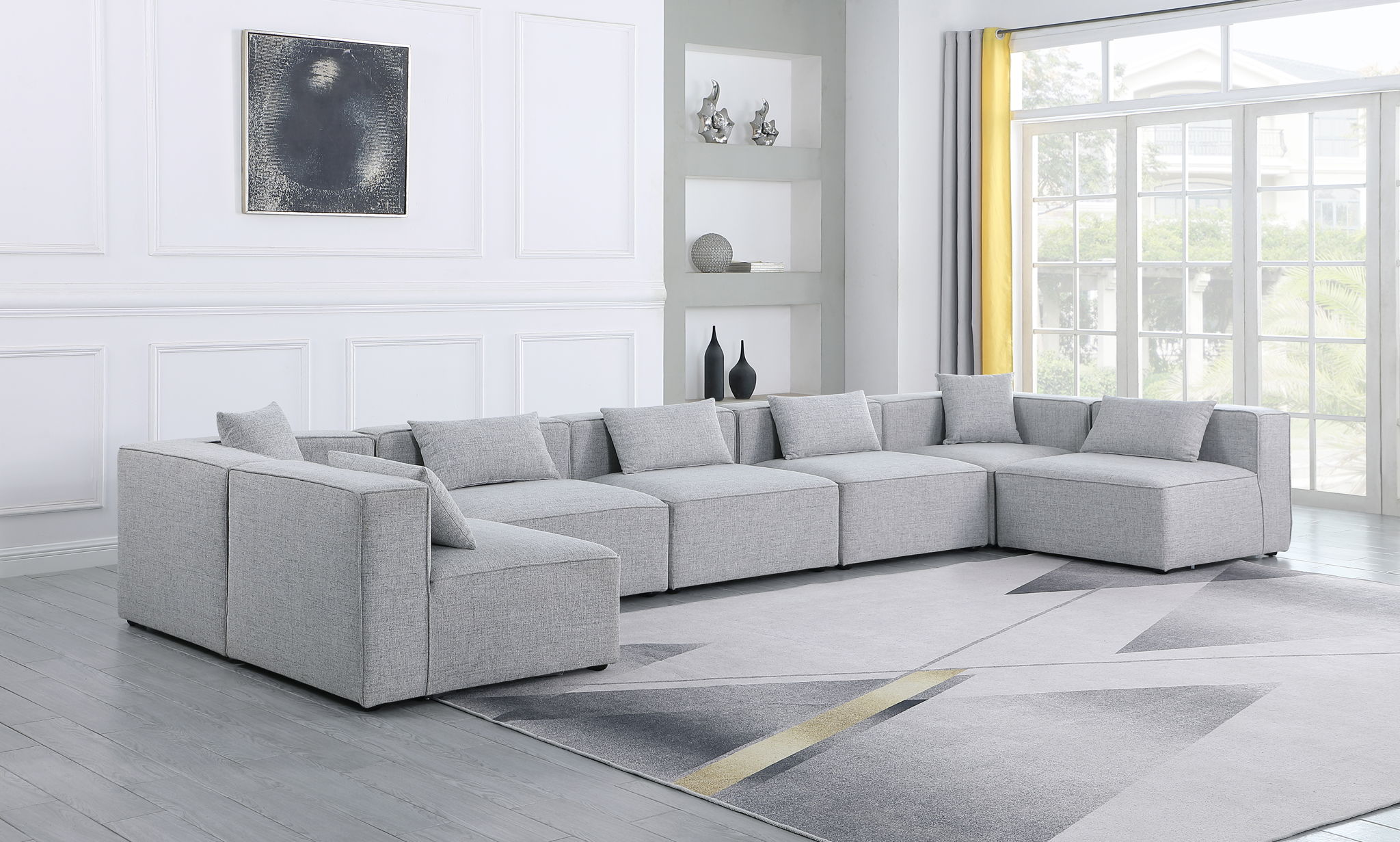 Cube - Linen 7 Piece Modular U-Shaped Sectional - Urban Living Furniture (Los Angeles, CA)