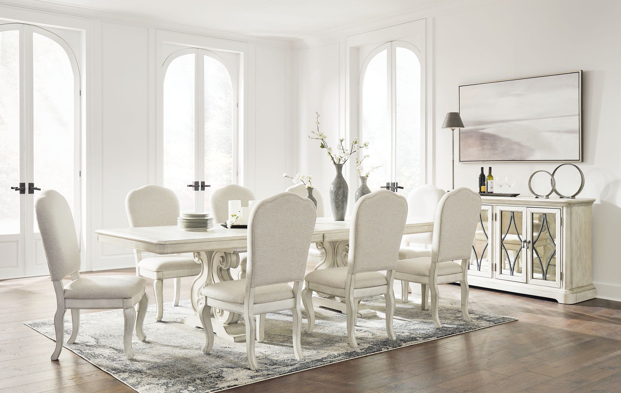 Arlendyne - Antique White - 11 Pc. - Dining Table, 8 Side Chairs, Server - Urban Living Furniture (Los Angeles, CA)