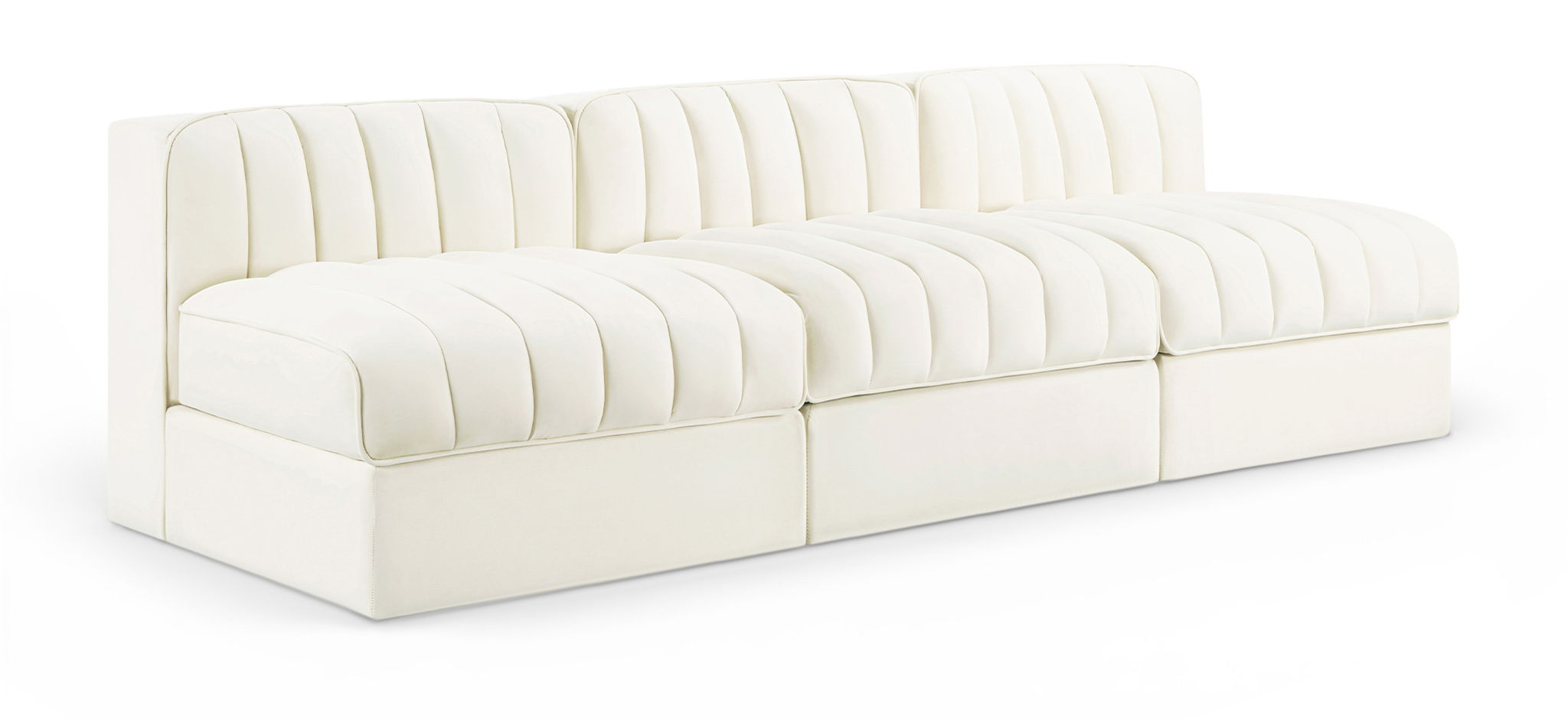 Rummi - Velvet Performance Fabric Upholstered 3 Piece Modular Armless Sofa - Urban Living Furniture (Los Angeles, CA)