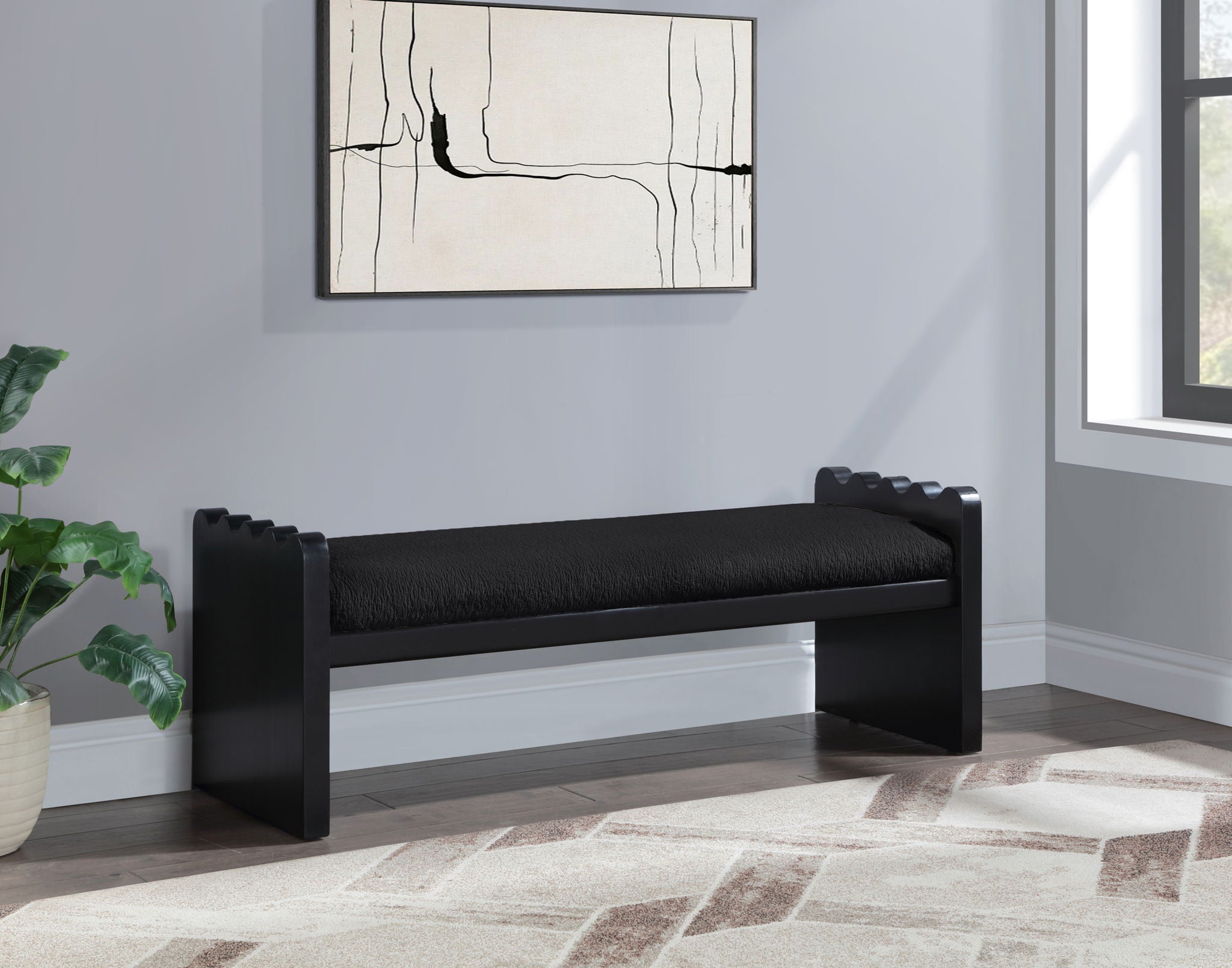 Sonia - Bench With Black Base - Urban Living Furniture (Los Angeles, CA)