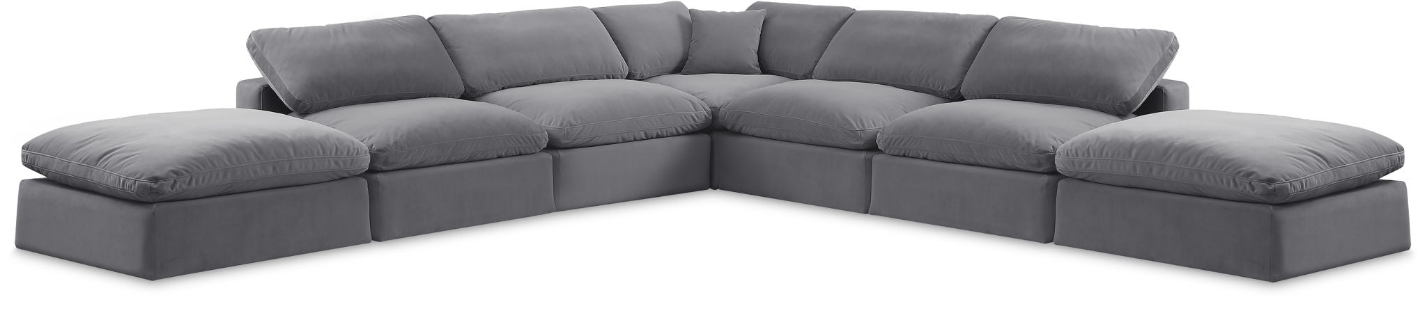 Comfy - 7 Piece Velvet Modular Corner Sectional - Urban Living Furniture (Los Angeles, CA)
