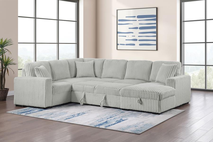Devonshire - Right Chaise With Storage & 1 Piece Pillow, Box 3 of 3 - Gray - Urban Living Furniture (Los Angeles, CA)