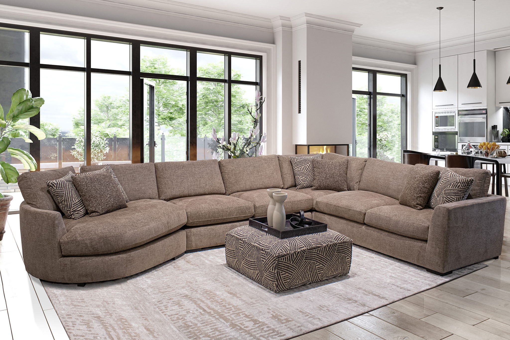 The Bump - 4 Piece Modular Sectional - Alistair Fossil - Urban Living Furniture (Los Angeles, CA)
