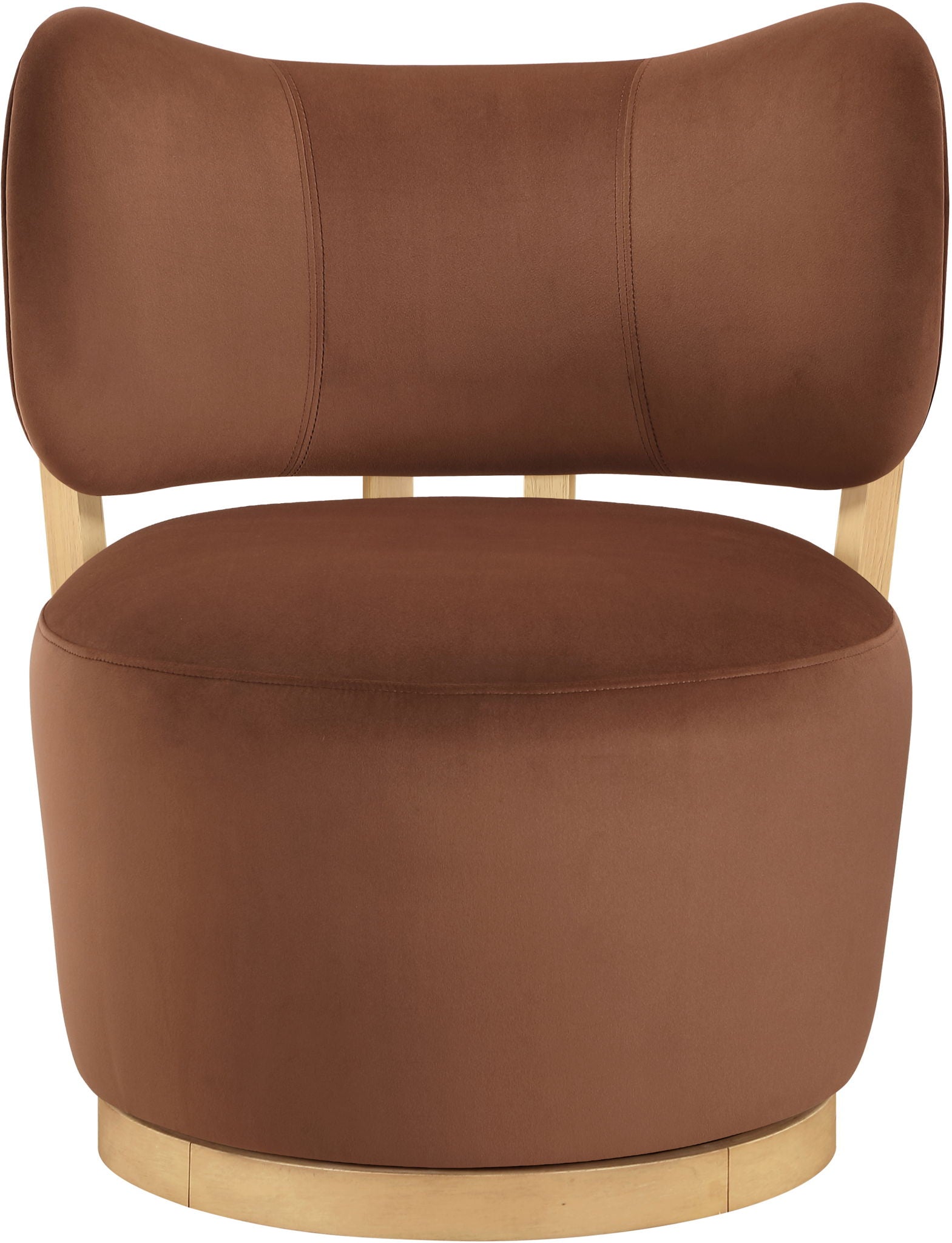 Elara - Velvet Upholstered Swivel Accent Chair - Stained Natural - Urban Living Furniture (Los Angeles, CA)