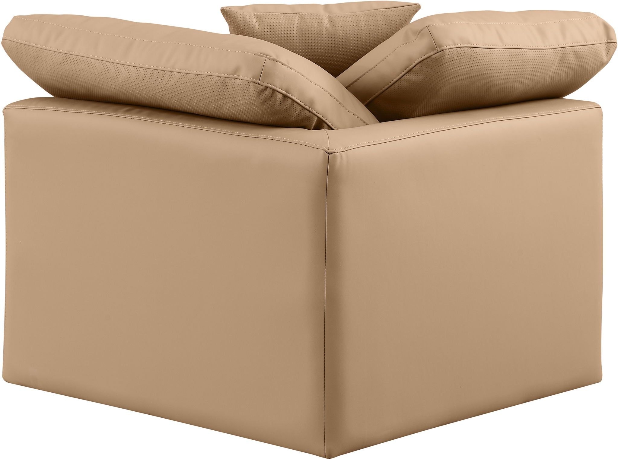 Indulge - Faux Leather Corner Chair - Tan - Urban Living Furniture (Los Angeles, CA)