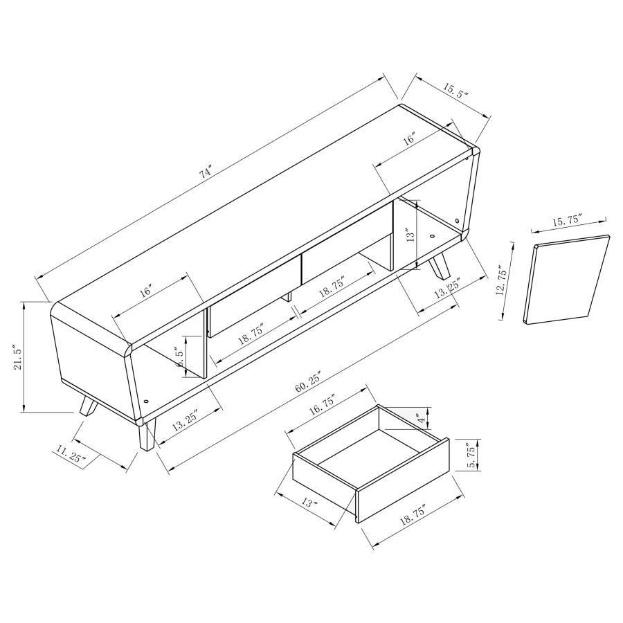 Alvin - 2 Door Engineered Wood TV Stand - Dark Walnut - Urban Living Furniture (Los Angeles, CA)