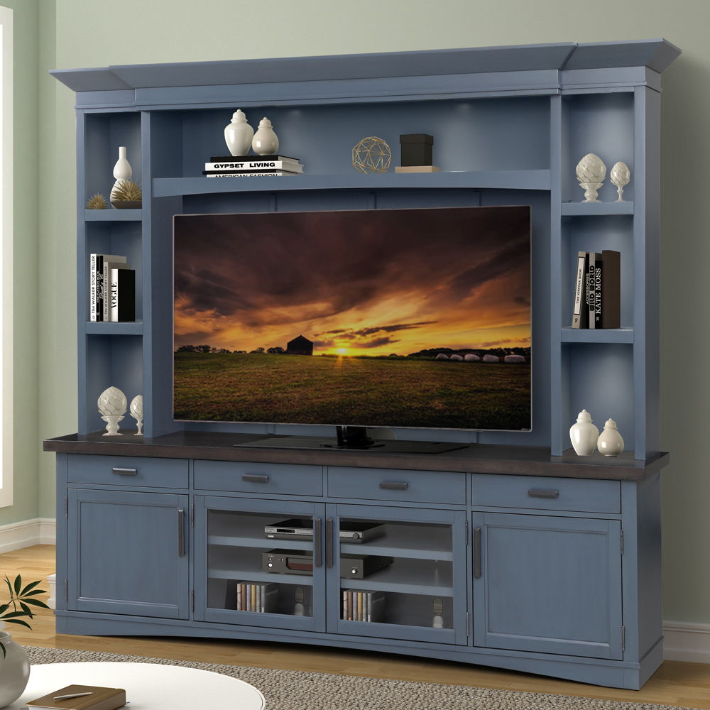Americana Modern - TV Console with Hutch, Backpanel and LED Lights - Urban Living Furniture (Los Angeles, CA)