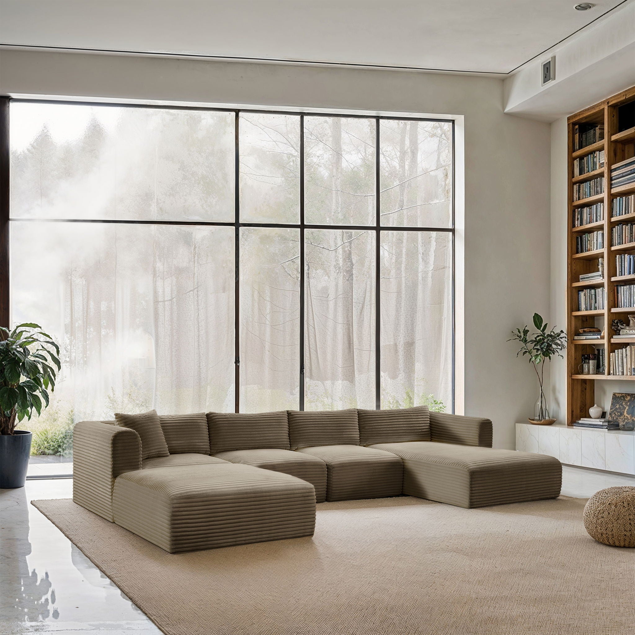 Shaggy - Fabric 5 Piece Modular Sectional With Chaise And Ottoman - Urban Living Furniture (Los Angeles, CA)
