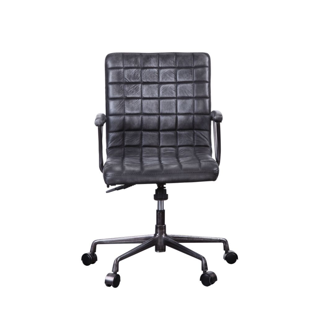 Barack - Executive Office Chair - Vintage Black Top Grain Leather & Aluminum - Urban Living Furniture (Los Angeles, CA)